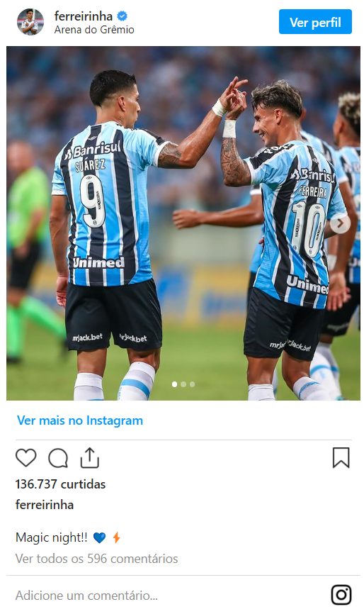 Grêmio “ferreirinha Pode Estar De Saída Gigante Brasileiro Avança E Fica Perto De Fechar Com 