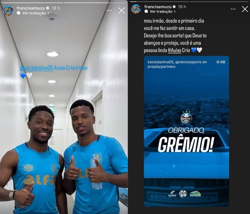Francis Amuzu se despede em suas redes sociais "Você me fez sentir em casa"
