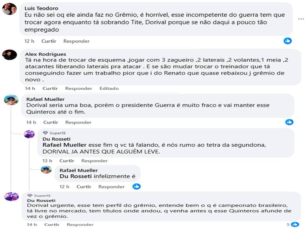 Torcida perde a paciência: Quinteros balança e nome de Dorival ecoa no Grêmio