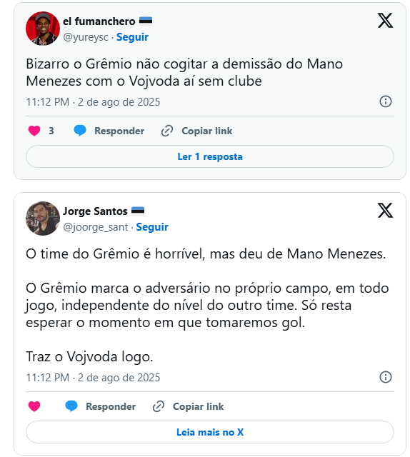 Torcida do Grêmio perde a paciência e exige reforços urgente: "Direção mais lenta da história"