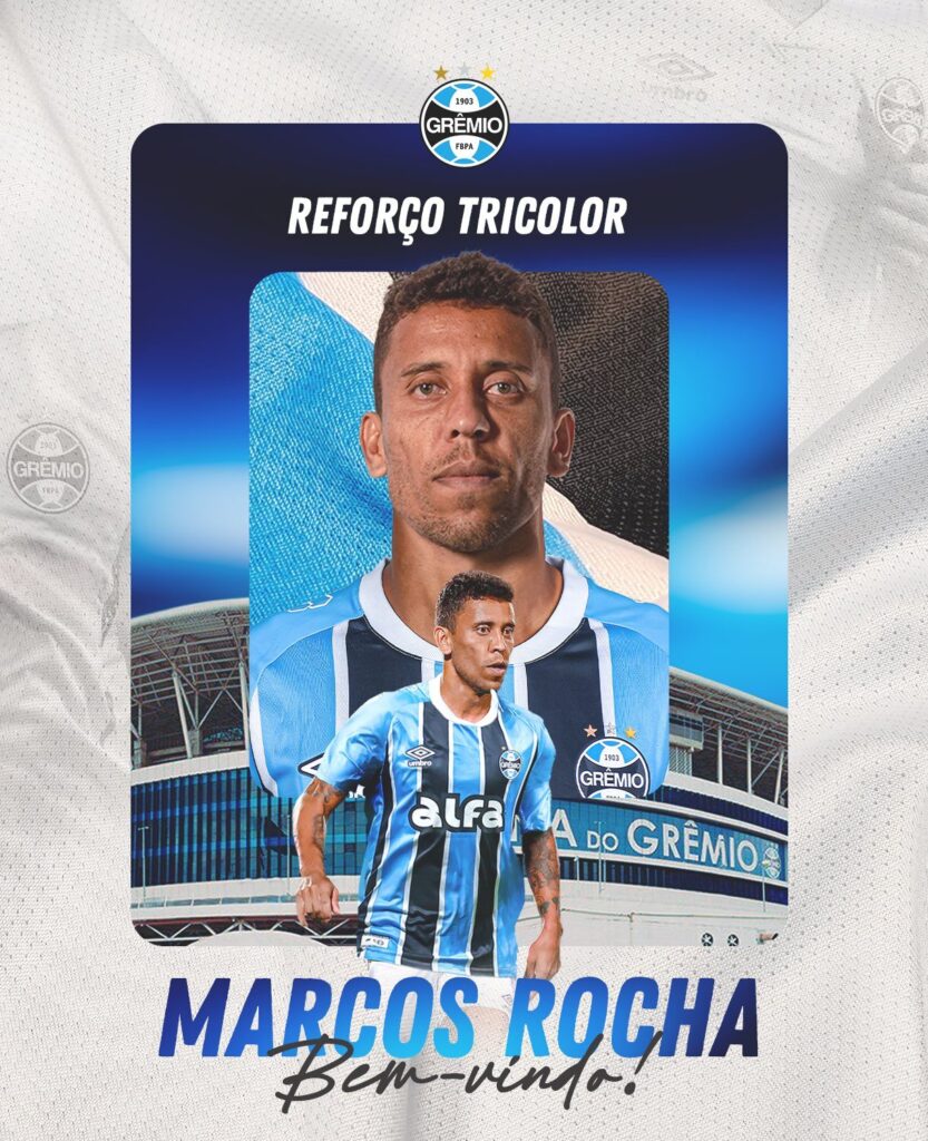 Marcos Rocha chega ao Grêmio e avisa: “Vim para somar”