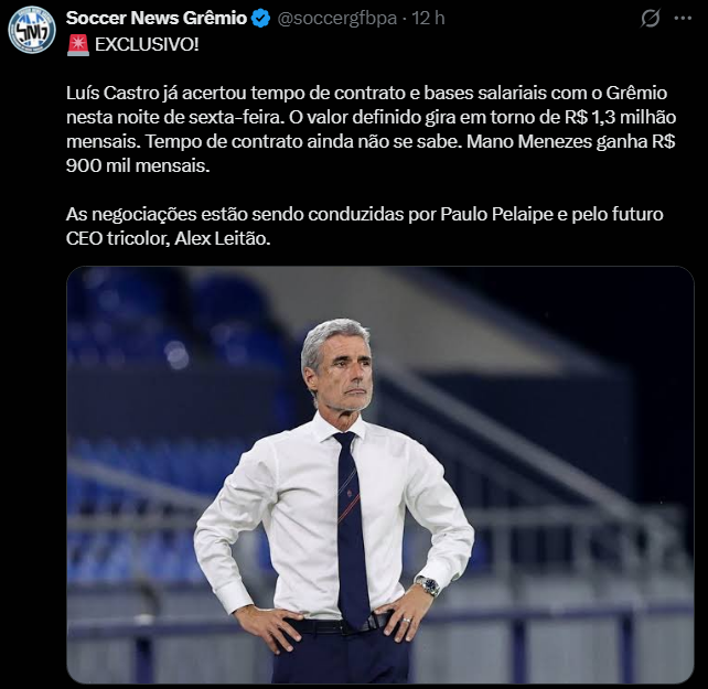 Grêmio se aproxima de acerto com técnico estrangeiro segundo portal