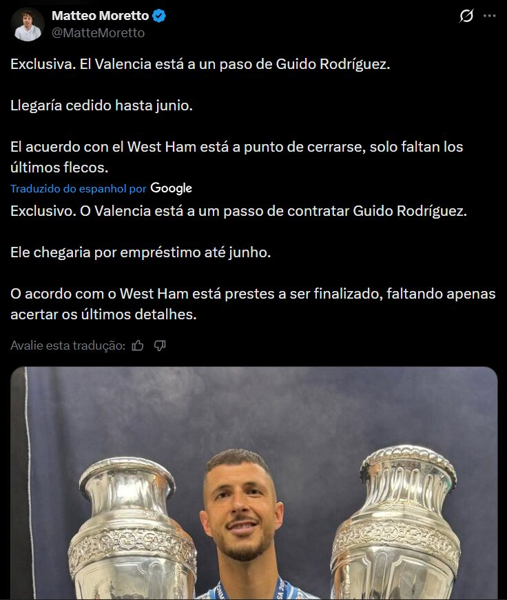 Volante alvo do Grêmio esta a um passo de fechar com o Valencia da Espanha