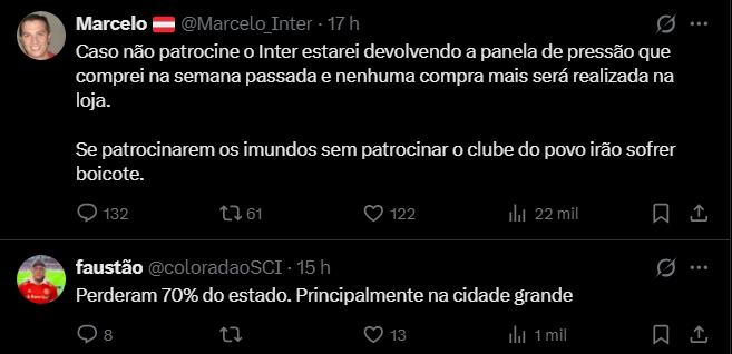Anúncio de patrocinadora no Grêmio mexe com rival e torcedor colorado promete: "Vou devolver a panela de pressão…"